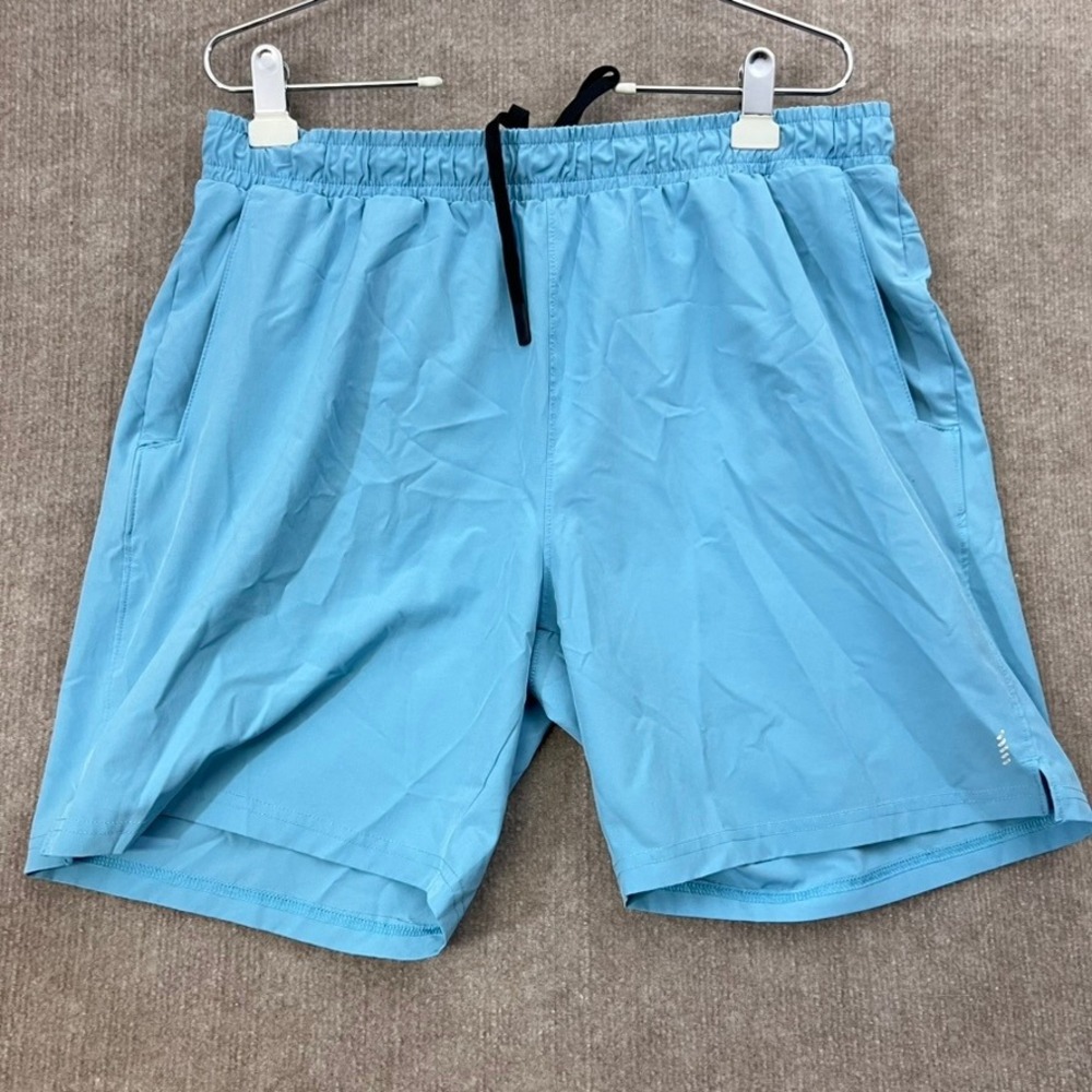 Balance Collection Mens XL Light Blue Athletic Running Shorts Drawstring